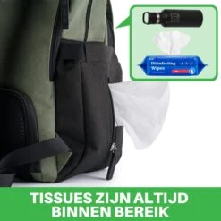 Brisby Slijtvaste Luiertas – Verzorgingstas - Two Tone Groen En Zwart - Inclusief Verschoonmatje - Isoleervakken - Met Geïntegreerde Kinderwagen Haken -Auto Zit Verkoop 1200x1200 363
