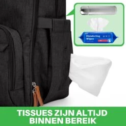 Brisby Slijtvaste Luiertas – Verzorgingstas – Met Buggymontage - Zwart -Auto Zit Verkoop 1200x1200 391