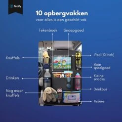 Tenify Premium Luxe & Stevige Auto Organizer Met Tablet Houder - Set Van 2 - Extra Opbergruimte - Beschermer - Autostoel - Accessories -Auto Zit Verkoop 1200x1200 489