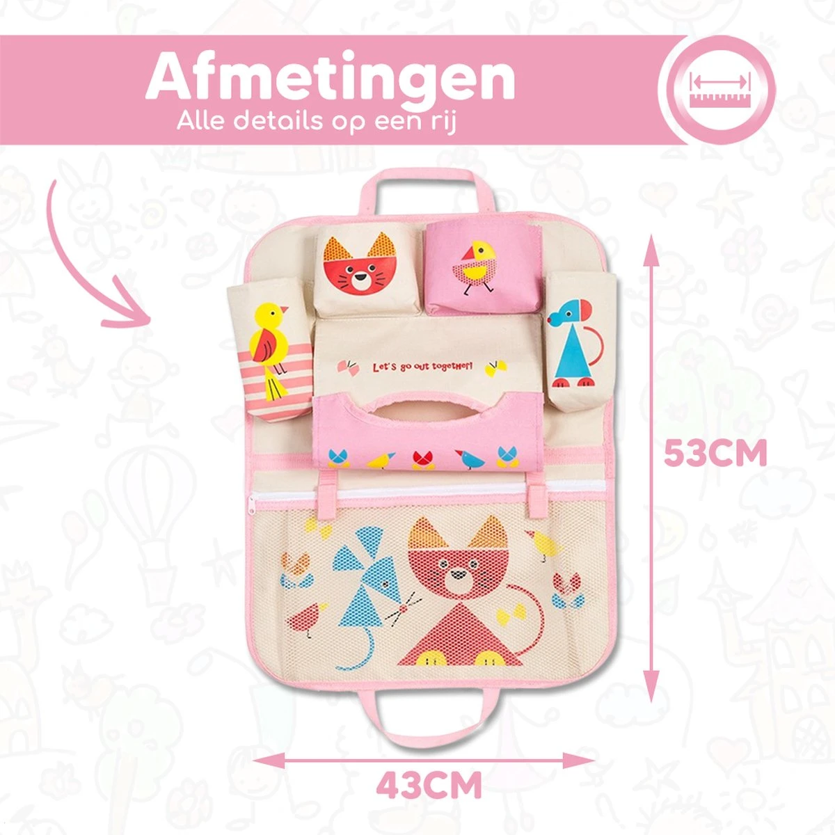 Merkloos Bablue Autostoel Organizer Voor Kinderen - Roze - Veel Verschillende Vakjes - Leuke Vormgeving - Autostoel Beschermer Voor Kinderen - Auto Organizer Kind - Reistafel Voor Kinderen - Auto Organizer Kinderen - Autostoel Tafeltje Kind 5 Merkloos Bablue Autostoel Organizer Voor Kinderen - Roze - Veel Verschillende Vakjes - Leuke Vormgeving - Autostoel Beschermer Voor Kinderen - Auto Organizer Kind - Reistafel Voor Kinderen - Auto Organizer Kinderen - Autostoel Tafeltje Kind - Afbeelding 3