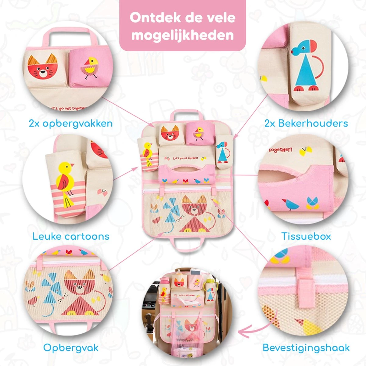 Merkloos Bablue Autostoel Organizer Voor Kinderen - Roze - Veel Verschillende Vakjes - Leuke Vormgeving - Autostoel Beschermer Voor Kinderen - Auto Organizer Kind - Reistafel Voor Kinderen - Auto Organizer Kinderen - Autostoel Tafeltje Kind 9 Merkloos Bablue Autostoel Organizer Voor Kinderen - Roze - Veel Verschillende Vakjes - Leuke Vormgeving - Autostoel Beschermer Voor Kinderen - Auto Organizer Kind - Reistafel Voor Kinderen - Auto Organizer Kinderen - Autostoel Tafeltje Kind - Afbeelding 7