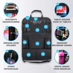 Merkloos Luxe En Stevige Autostoel Organizer Met Tablethouder – Auto Organizer – Auto/Accessoires/Bescherming – 45*65cm – Zwart - 1 Stuk -Auto Zit Verkoop 1200x1200 621
