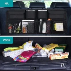 TIKKENS® Auto Organizer Kofferbak - Autostoel Organizer - Koffer Organizer - Zwart - Universeel -Auto Zit Verkoop 1200x1200 632
