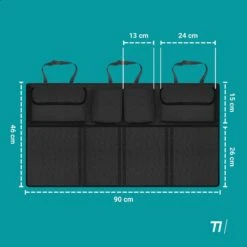 TIKKENS® Auto Organizer Kofferbak - Autostoel Organizer - Koffer Organizer - Zwart - Universeel -Auto Zit Verkoop 1200x1200 634