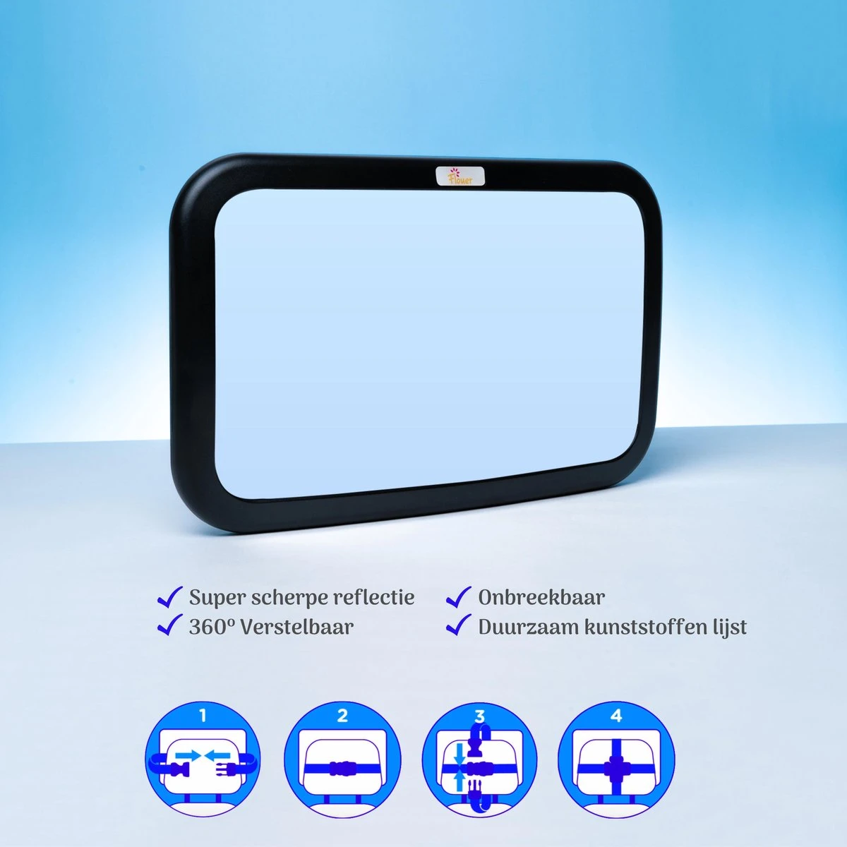 Autospiegel Baby Met Autosticker - Baby Spiegel Auto - Achteruitkijkspiegel - Baby Autospiegel - Verstelbaar 4 Autospiegel Baby Met Autosticker - Baby Spiegel Auto - Achteruitkijkspiegel - Baby Autospiegel - Verstelbaar - Afbeelding 2