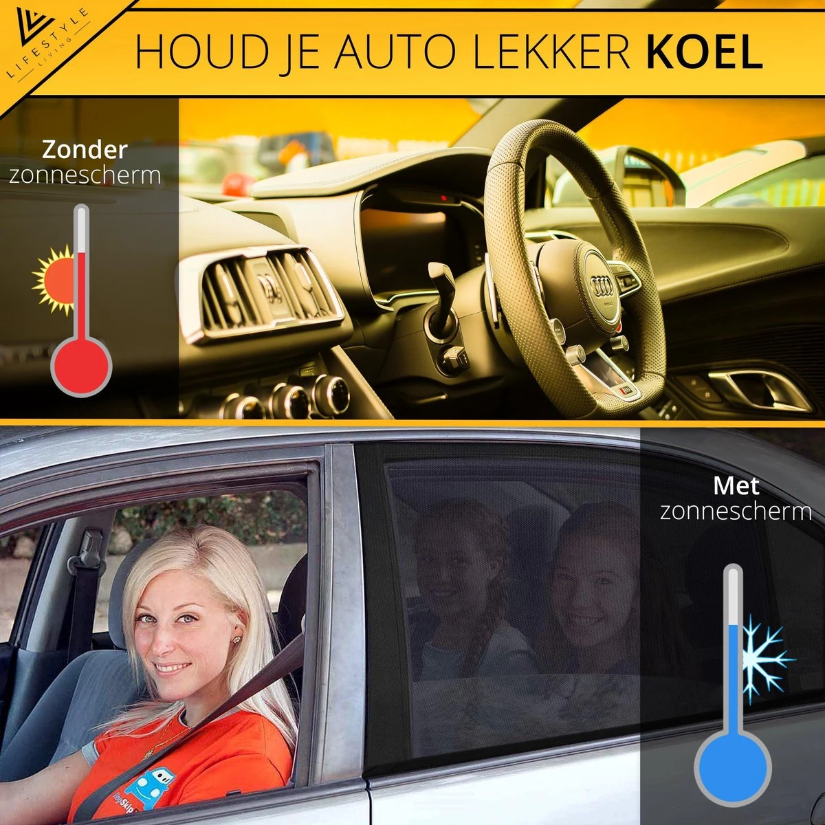 Lifestyle Living Zonnescherm – Overtrek Voor Auto Zijruit - Zonwering Voor Baby En Kind – Zonder Zuignappen – Incl. Hoes – MAX 112 X 51CM 10 Lifestyle Living Zonnescherm – Overtrek Voor Auto Zijruit - Zonwering Voor Baby En Kind – Zonder Zuignappen – Incl. Hoes – MAX 112 X 51CM - Afbeelding 8