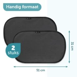 ForDig Zonnescherm Auto (2 Stuks) - Extra Donker - Zonwering UV Protectie Voor Auto Zijruit – Zonwering Auto – Zonder Zuignappen – 80 GSM – 51 X 31 CM -Auto Zit Verkoop 1200x1200 785