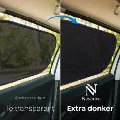 Nuvance - Zonnescherm Auto - 2 Stuks - Met UV Protectie Voor Baby En Kind - Zonwering Zijruiten - Zelfklevend - One Size - Zwart -Auto Zit Verkoop 1200x1200 808