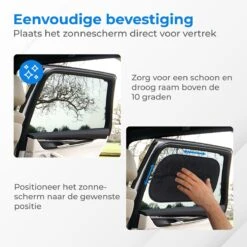 Nuvance - Zonnescherm Auto - 2 Stuks - Met UV Protectie Voor Baby En Kind - Zonwering Zijruiten - Zelfklevend - One Size - Zwart -Auto Zit Verkoop 1200x1200 809