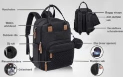 Luiertas Rugzak - Incl. Buggy / Kinderwagen Haken En Verschoningsmat - Complete Set - Zwart Van Zedar -Auto Zit Verkoop 1200x758