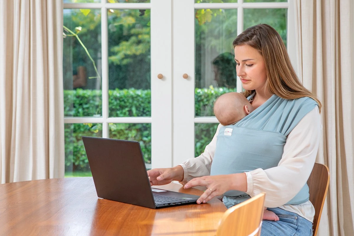 Babylonia - Tricot-Slen Organic - Draagdoek Baby - Silver Blue 12 Babylonia - Tricot-Slen Organic - Draagdoek Baby - Silver Blue - Afbeelding 10