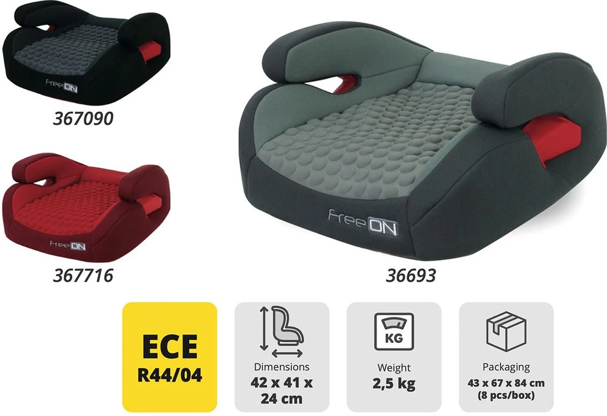 FreeON Booster - Zitverhoger Kala Zwart (15-36kg) 5 FreeON Booster - Zitverhoger Kala Zwart (15-36kg) - Afbeelding 3