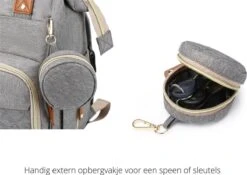 Humpy Dumpy Stijlvolle Luiertas Rugzak (Grijs) Met Uitschuifbaar Verschoon/ Slaap Bedje. Incl. Verschoon Matje, USB Poort & Buggy Straps -Auto Zit Verkoop 1200x851 1