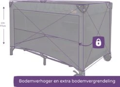 Prénatal Luxe Campingbedje Met Bodemverhoger - Inklapbaar Baby Campingbed - Reisbedje Met Wieltjes - Inclusief Bodemmatras - 120 X 60 Cm - Zwart -Auto Zit Verkoop 1200x873