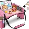 Premium Reistafel Voor Kinderen - Inclusief Tablethouder + Gratis Draagtas En Potloden - Auto Organizer - Playtray - Opvouwbaar - Speeltafel Auto - Tekentafel Auto - Roze -Auto Zit Verkoop 1200x913