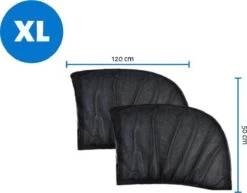 Merkloos 2 Stuks Auto-zonnescherm SPF 30+ Groot Voor Babyblok UV-stralen - Bescherm Uw Kinderen En Dieren – Zwart -Auto Zit Verkoop 1200x940