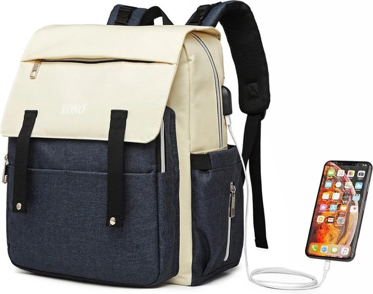 Miss Lulu Luier- En Verzorgingstas - Luiertas Met USB Oplaadstation - Baby Rug Tas Met Isoleervak - Reis Rugzak - Grote Capaciteit - Unisex/Jongens/Meisjes - Blauw (E1970 NY) 3 Miss Lulu Luier- En Verzorgingstas - Luiertas Met USB Oplaadstation - Baby Rug Tas Met Isoleervak - Reis Rugzak - Grote Capaciteit - Unisex/Jongens/Meisjes - Blauw (E1970 NY)