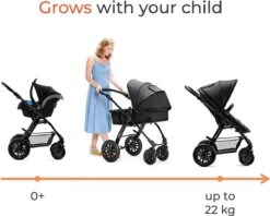 Kinderkraft Moov 3 In 1 Kinderwagen - Inclusief Autostoel - Black -Auto Zit Verkoop 1200x962 4