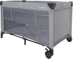 Prénatal Luxe Campingbedje Met Bodemverhoger - Inklapbaar Baby Campingbed - Reisbedje Met Wieltjes En Kruipluik - Inclusief Bodemmatras - 120 X 60 Cm - Grijs -Auto Zit Verkoop 1200x978