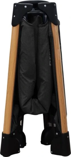 Deryan Luxe Campingbed Compleet - 120x60cm - Bodemverhoger - Verschoonblad - Opbergmand - Zwart -Auto Zit Verkoop 548x1200