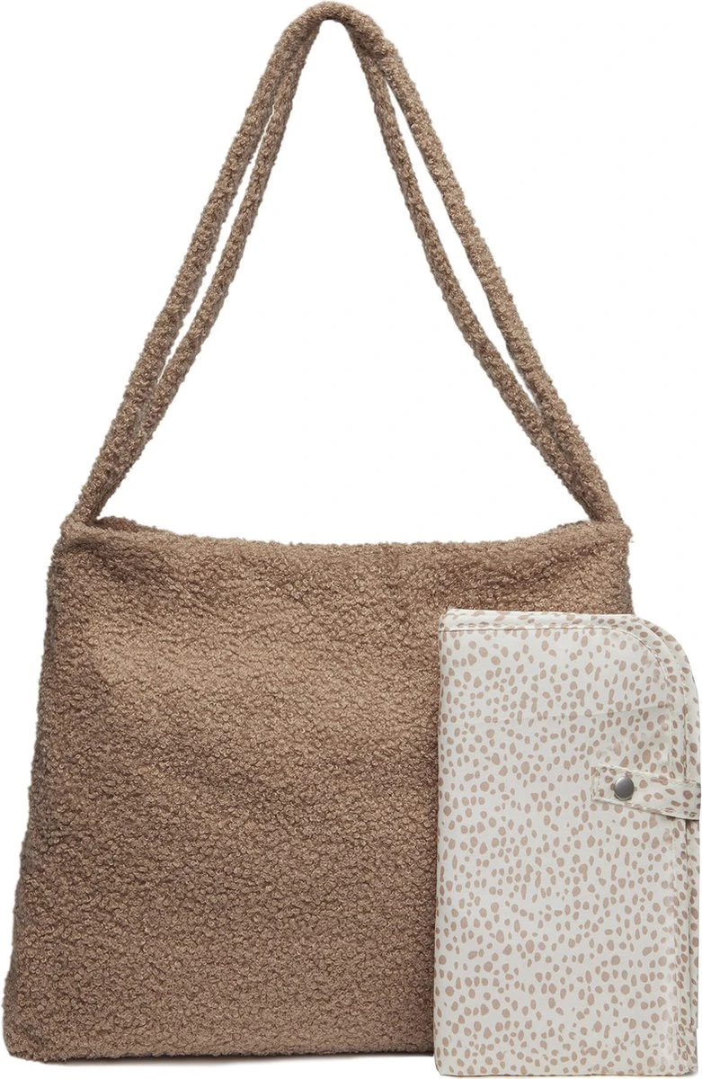 Jollein Luiertas Shopper 34x43cm Boucle - Biscuit 6 Jollein Luiertas Shopper 34x43cm Boucle - Biscuit - Afbeelding 4