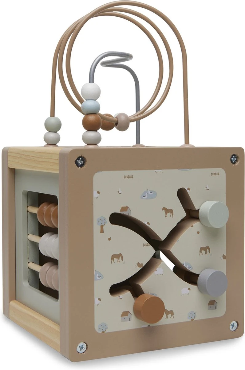 Jollein Houten Activiteitenkubus 15x15x15cm - Farm 3 Jollein Houten Activiteitenkubus 15x15x15cm - Farm