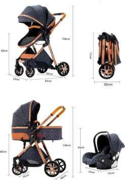 Merkloos Kinderwagen 3-in-1 – Luxe Kinderwagen - Buggy – Wandelwagen - Multifunctioneel – Opklapbaar – Incl Autostoel – Blauw -Auto Zit Verkoop 831x1200 10