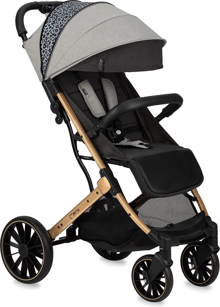 MoMi Wandelwagen - Compacte Lichtgewicht Buggy - Estelle Dakar Met XXL Wielen & Zonnekap - Leopard - Grijs-Goud (geschikt Van 6mnd - 22kg) 16 MoMi Wandelwagen - Compacte Lichtgewicht Buggy - Estelle Dakar Met XXL Wielen & Zonnekap - Leopard - Grijs-Goud (geschikt Van 6mnd - 22kg) - Afbeelding 14