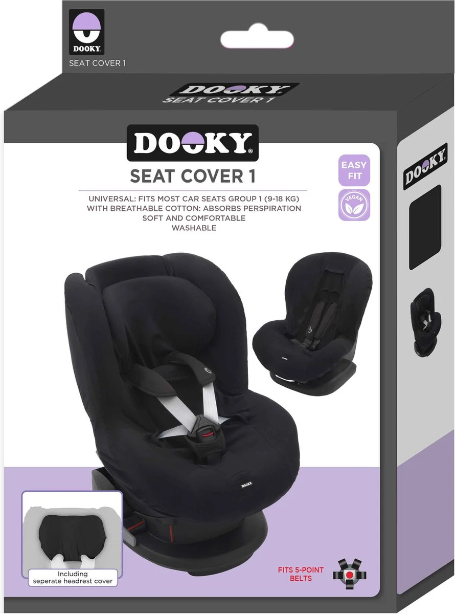 Dooky Seat Cover Groep 1 Autostoel Hoes Black Uni 6 Dooky Seat Cover Groep 1 Autostoel Hoes Black Uni - Afbeelding 4