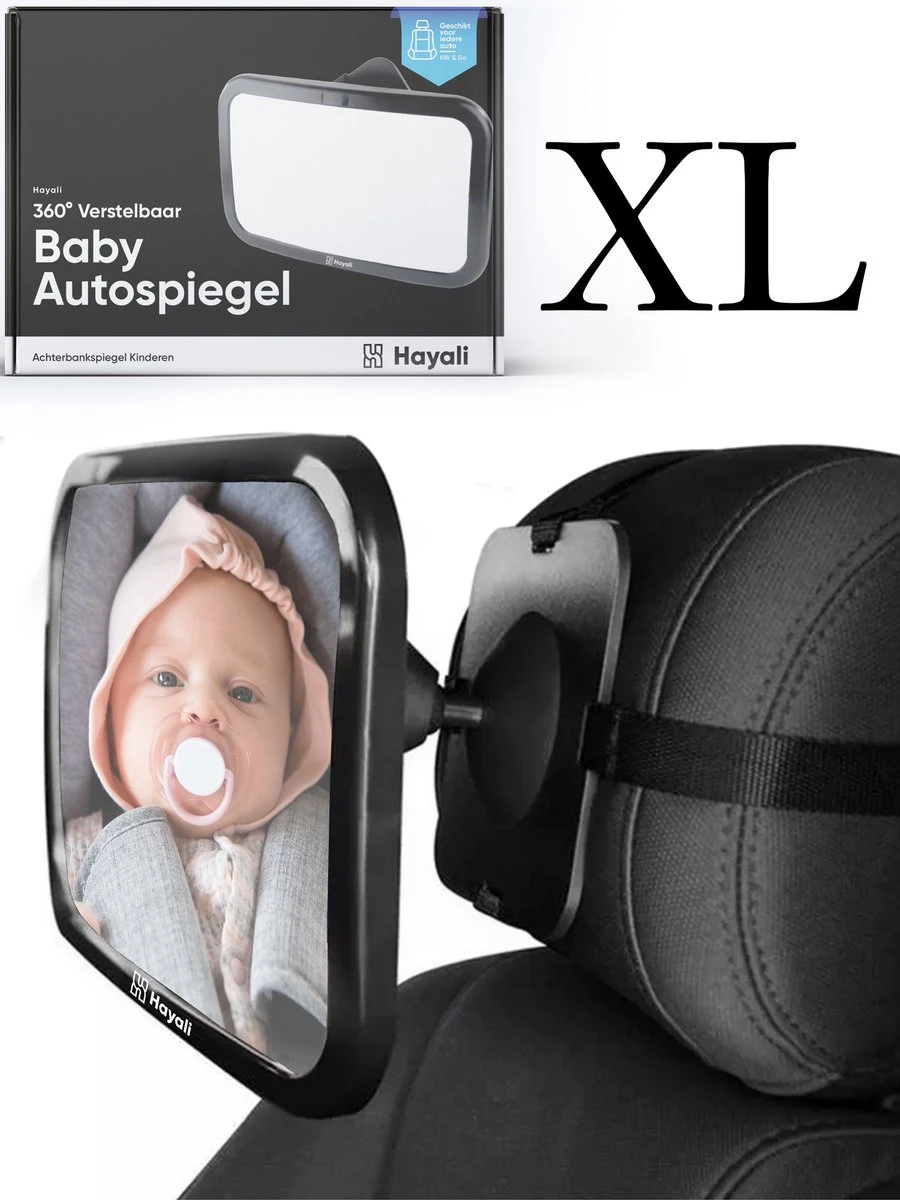 Autospiegel Baby 360° Verstelbaar Voor Hoofdsteun Autostoel -Achteruitkijkspiegel XL- Achterbankspiegel Kinderen -Baby Veiligheid Accessoires - Zwart 3 Autospiegel Baby 360° Verstelbaar Voor Hoofdsteun Autostoel -Achteruitkijkspiegel XL- Achterbankspiegel Kinderen -Baby Veiligheid Accessoires - Zwart