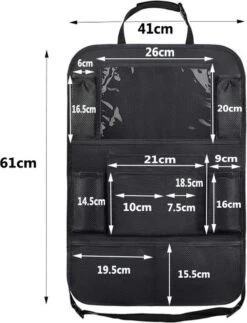 Merkloos Autostoel Organizer + Opvouwbare Mini Prullenbak Bundel - Musthave Voor Uw Autovakantie! - IPad/Tablet Houder - Opvouwbaar - Inklapbaar - Rugleuning - Auto Opbergsysteem - Kinderen - Waterafstotend - Prullenmand - Licht - Opberg - Universeel - Handig -Auto Zit Verkoop 917x1200 1