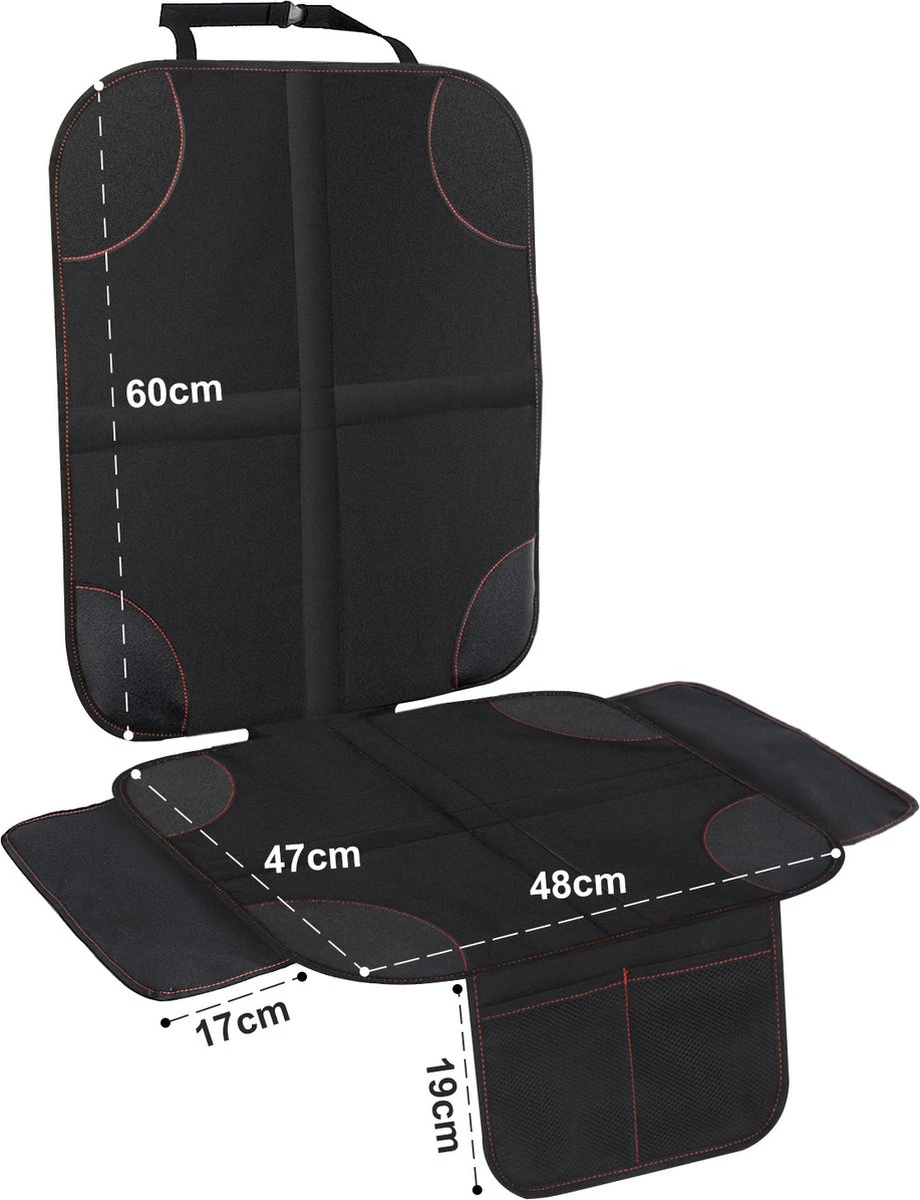 Nixnix - Autostoelhoes - Autostoelbeschermer - Autostoel Beschermer - Zwart - Bescherm Mat - Kinderen 3 Nixnix - Autostoelhoes - Autostoelbeschermer - Autostoel Beschermer - Zwart - Bescherm Mat - Kinderen