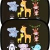Merkloos Zonnescherm Auto Zijruit Kind - Zonwering Auto Zelfklevend - UV Protectie - Autozonnescherm Voor Kinderen - 2 Stuks - Dieren Multi Colour -Auto Zit Verkoop 925x1200 2