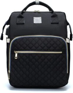 Luiertas - Multifuctioneel Luiertas 3 In 1 - Met Babybedje - Met Verschoningsmatje - Zwart - Met Usb - Met Verdikt Matras -Auto Zit Verkoop 944x1200