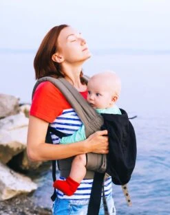 Praktische Draagzak Baby - Donkergrijs - Babydrager - Buikdrager En Rugdrager - Opbergtas Inbegrepen